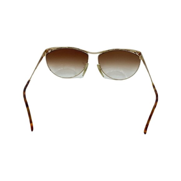 Rare 80\'s Cat Eye CHRISTIAN DIOR Sunglasses Eyewear Gold Metal Frames Brown Lens main image 8